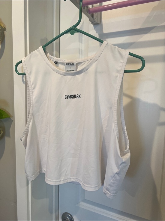 Gymshark Tops - Gymshark White Cropped Muscle Tank